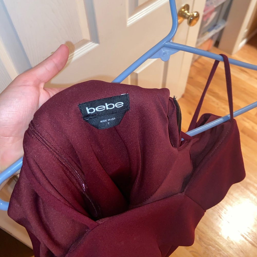 Bebe Off Shoulder Cascade Ruffle Flounce Dress - Picture 5 of 5